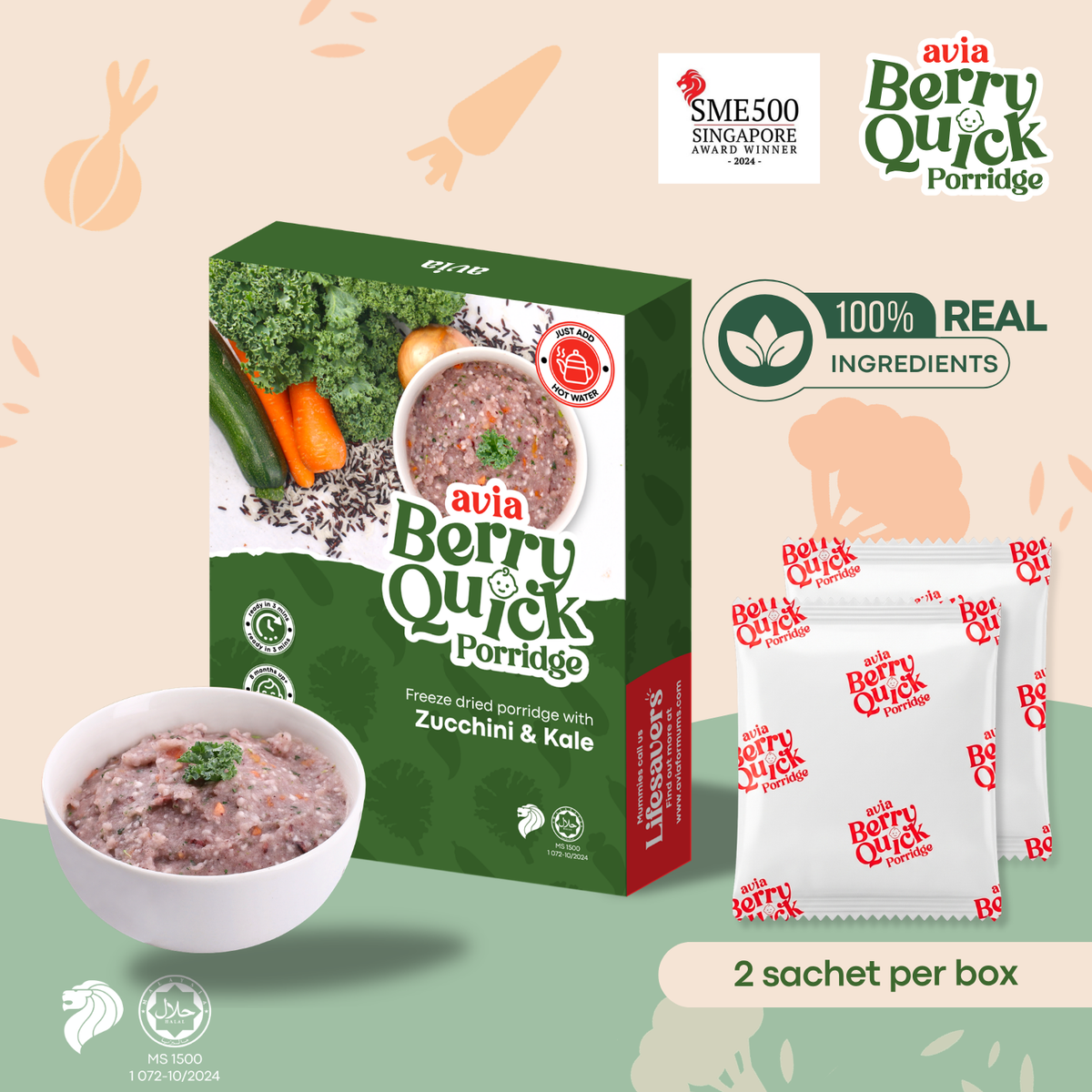 Berry Quick Porridge (2 Packs/Box)