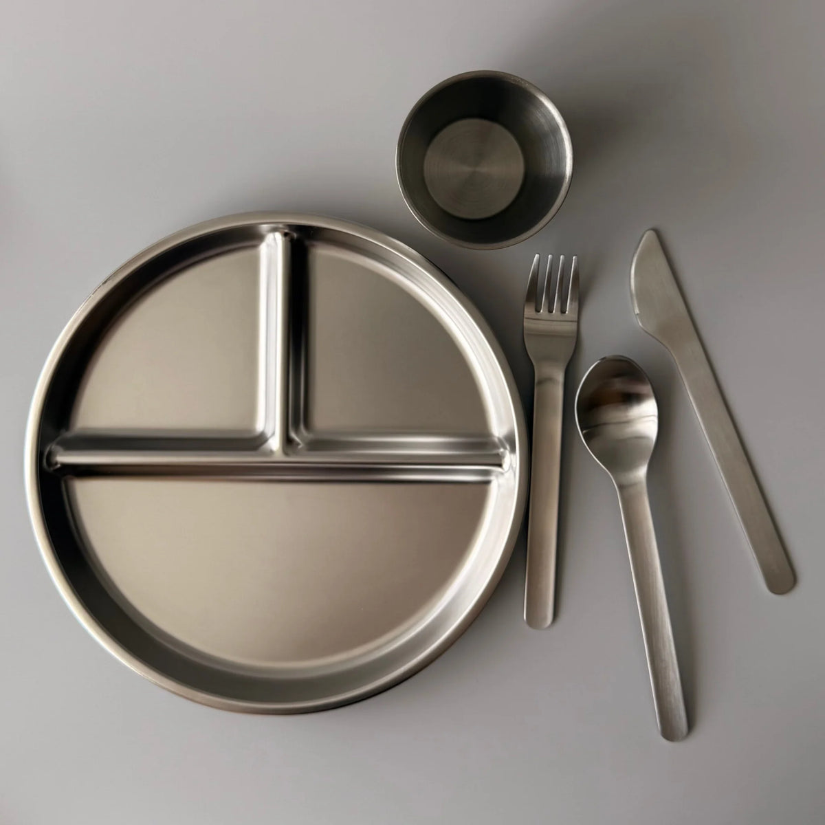 Stainless Steel Kids 3-Section Plate